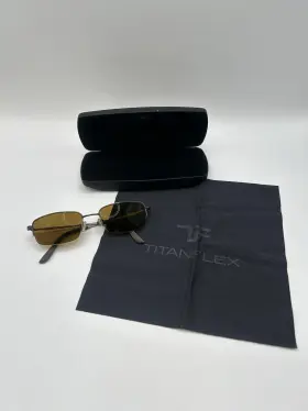 51-18-135 Titanflex M966 Eyeglass Frames Brown Flex Titanium Case And Cloth Read