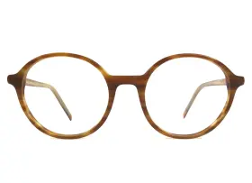 51-20-140 Tom Davies Td712 Eyeglasses Frames Col. 2082 Brown Horn Round Full Rim