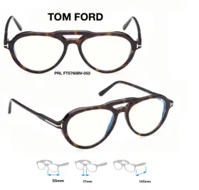 55-17-145 Tom Ford 5760-b Ft 052 Eyeglass Frames Dark Havana Tf Size