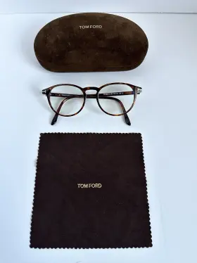 49-19-145 Tom Ford 5803-b 375 Tf 054 Tortoise Round Plastic Eyeglasses Frame