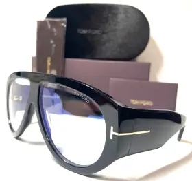5958-b Tom Ford New Tf 001 Polished Black Gold Authentic Eyeglasses Frame 60-12