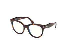 5987-bv Tom Ford Ft 5987 B/v 052 Dark Havana Blue Block Eyeglasses New 52mm