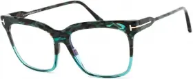 54-15-140 Tom Ford 889214268921 New Eyeglasses W Tf Case - Ft5768b 056 Shiny Teal Havana 54-15-140 Tom Ford 889214268921 New Eyeglasses W Tf Case - Ft5768b 056 Shiny Teal Havana