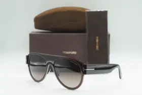 1074 Tom Ford 889214468901 New Tf 48t Shiny Dark Brown Authentic Sunglasses Frames 58-18