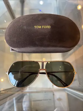 Rickie-02 Tom Ford 889214597281 Tf1281 Sunglasses Gold With Green Lenses 30n Size 63 New