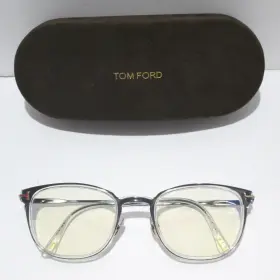 Tf5694-b Tom Ford Ft5694-b 001 Eyeglasses Mens Titanium Clear Frame With Blue Block Case