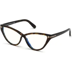 Ft5729-b-052-56 Tom Ford Womens Cat-eye Blue Block 56mm Eyeglasses Frames Havana Ft5729-b-052