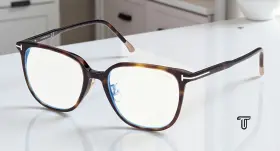 Ft5778-d-b-052 Tom Ford Ft5778-d-b 052 Square Dark Havana Blue Block 53 Mm Womens Eyeglasses