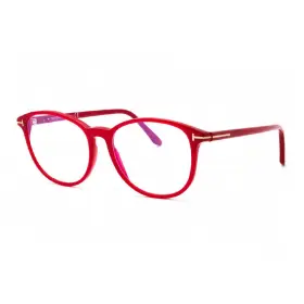Ft5810-b074 Tom Ford Ft5810-b074/53 New Ft5810-b 074 Shiny Light Red/clear Blue Block 53mm Eyeglasses