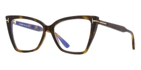 Ft5844-b Tom Ford New Havana Cat Eye Ft5844-b/v 052 Eyeglasses Women