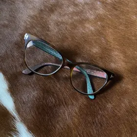 Tf5291 Tom Ford Cat Eye Glasses Holographic Artsy Boho Tortoise Women