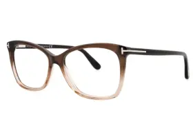 Tf5514 Tom Ford 050 54mm Brown Translucent Cat Eye Eyeglasses Frames Only Italy