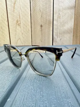 54-15-140 Tom Ford Tf5547 Tf 5547 B 001 Eyeglass Frames Gold Tortoise Parts Or Repair