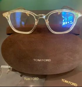 Tf5858d-b Tom Ford Color 039 Crystal Gold. 49mm Round Eyeglasses