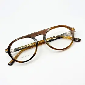Tf5883-p Tom Ford Eyeglasses 062 Brown Horn Pilot Frame Private Collection New