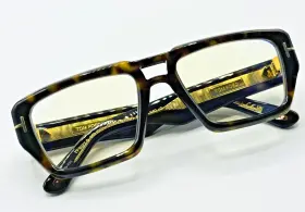 54-19-140 Tom Ford Tf6077-b Eyeglass Frame 052 Icon Collection Havana Navigator