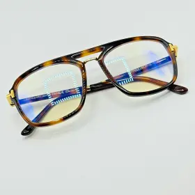 54-18-145 Tom Ford Tf6086-b Eyeglass Frame 053 Havana Aviator Blue Block Lens