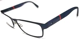 Th1284 Tommy Hilfiger Blue Metal Rectangle Eyeglasses Frame 53-17 140
