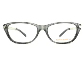 51-15-135 Tory Burch Ty2005 Eyeglasses Frames 842 Black Clear Striated Silver