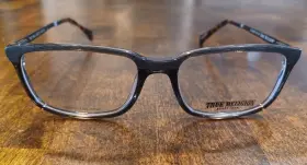 T007 True Religion Black Silver Brown Authentic Eyeglasses 54-17 Frames Only