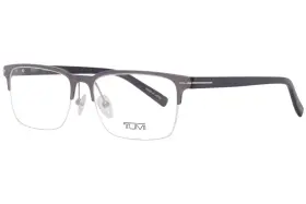 Vtu024 Tumi 0627 Eyeglasses Mens Gunmetal Semi Rim Rectangular Optical Frame