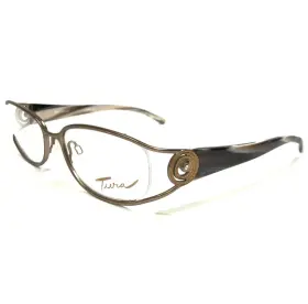 53-18-130 Tura Mod.392 Eyeglasses Frames Brn Shiny Bronze Crystals Semi Rimmed