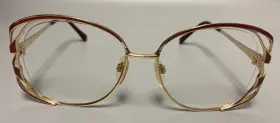 Mod-825 Tura Vintage Burgundy Enameled Eyeglasses Frame Only Glasses Womens