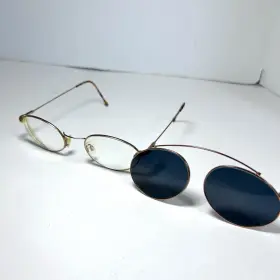 N431 Tura Vintage Milan Round Eyeglass Frames With Clip On Sunglasses Hard Case N431 Tura Vintage Milan Round Eyeglass Frames With Clip On Sunglasses Hard Case