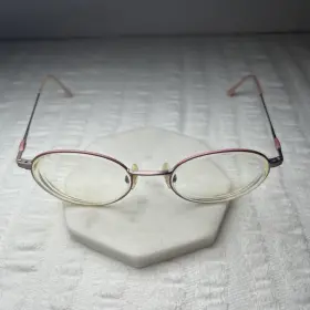 49-18-135 Tura R135 Mod Ros Womens Pink Metal Eyeglasses Frames Only Small Wire