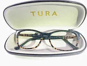 R568 Tura Eyeglasses R568. Green Tortoise Cat Eye Frame Only 52 16. 140