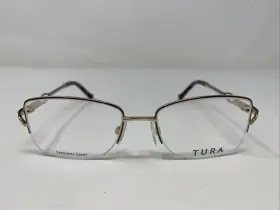 50-17-135 Tura R706 Brn B 36 Brown/gold Half Rim Eyeglasses Frame 115m