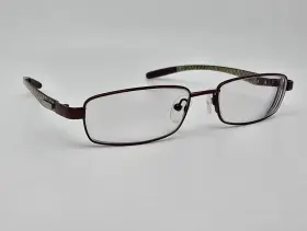 51-17-135 Tura T104 Mod. Brown Silver Carbon Fiber Eyeglasses Frame With Case