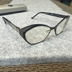 16-135 Tura Te245 Brilliance Eyeglasses Frames Mod Blk B 38 Black Crystals 50