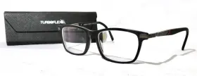 51-16-140 Turboflex Tf466 Eyeglass Frame Black Plastic With Red Accents Eyewear