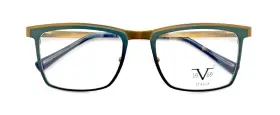 54-19-145 V1969 9111-nv Mens Metal Rectangular Eyeglasses #9111 Nv Navy Brass
