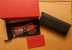 54-15-140 Valentino 056597525602 Authentic Eyeglasses Va 3065-5193 Red On Grey Demo Lens New