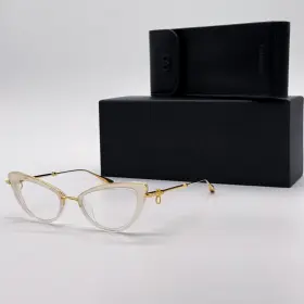 Vlx-123c Valentino New Daydream Eyeglasses Cat Eye Women Gold/white With Chain Vlx-123c Valentino New Daydream Eyeglasses Cat Eye Women Gold/white With Chain