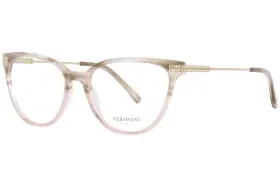 165333-2 Vera Wang Attica Bh Eyeglasses Frame Womens Blush Horn Full Rim Cat Eye 53mm