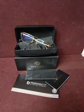 0ve1257 Versace Used 1257 1436 Gold Metal Hexagonal Eyeglasses - Frame Only