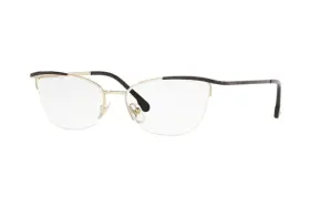 0ve1261b-1457 Versace Italy 1261b 1457 Black Pale Gold Womens Eyeglasses Eye Glass Frames Only