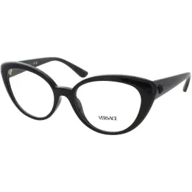 0ve3349u Versace Womens Eyeglasses Black Acetate Cat Eye Full Rim Frame Gb1