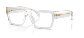 0ve3374u Versace 5519 Light Transparent Grey Rectangular 55 Mm Mens Eyeglasses