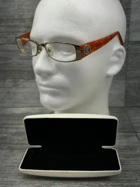 1126-b Versace Square Gold Mod 135 Eyeglasses Frames 1052 Italy 51/16 With Hardcase