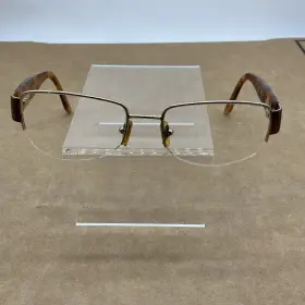 1136-b Versace Mod. 1002 Gold Brown Half Rim 51-17 135 Italy - Frames Only Read