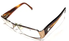 1143b Versace 1052 Brown Metal Rectangle Eyeglasses 51-16 135 Italy