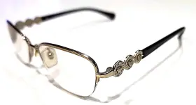 1217-b Versace 1252 Small Gold Metal Oval Half Rim Eyeglasses 52-17 135 Italy