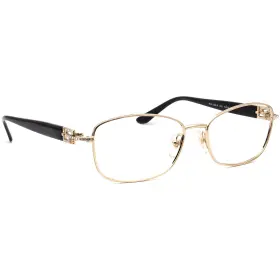 1226-b Versace Eyeglasses Mod. 1252 Pale Gold/black Square Frame Italy 54-16 135