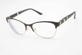 1233-q Versace New Mod. 1366 Black Gold Authentic Eyeglasses 53-17