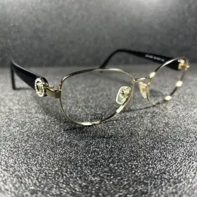1246-b Versace Mod 1332 52/17/135 Gold Black Eyeglasses Frames Only