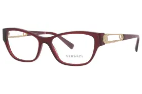3288 Versace 388 Eyeglasses Frame Womens Transparent Red/gold Medusa Logo 54mm